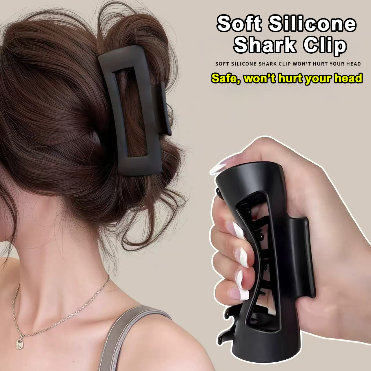 Soft Silicone Shark Hair Clips for Women – Large 2025 Trendy Claw Clips, Safe & Comfortable, No Head Pinching, Perfect for Updos & Everyday Styling