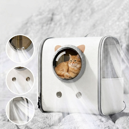 Space capsule cat supplies breathable large capacity backpack