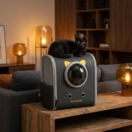 Space capsule cat supplies breathable large capacity backpack