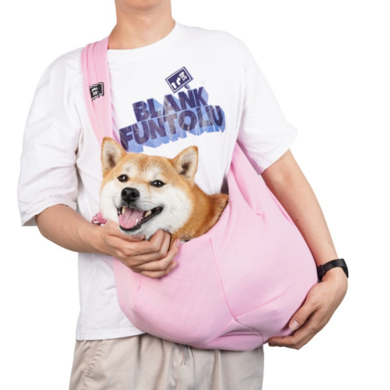 Crossbody breathable dog folding pet bag with large capacity