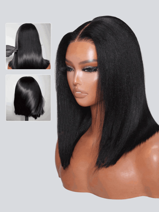 Straight Bob Wig 7x5 Pre-Bleached Natural Looking Glueless Wig