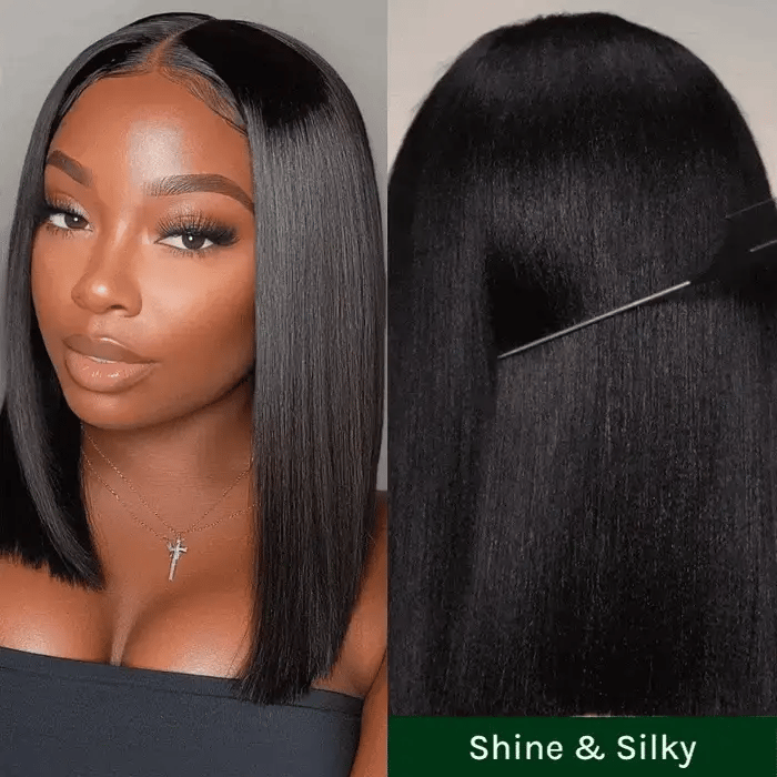 Straight Bob Wig 7x5 Pre-Bleached Natural Looking Glueless Wig