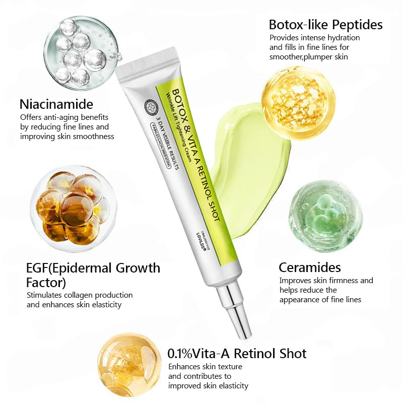 𝑶𝒇𝒇𝒊𝒄𝒊𝒂𝒍 𝑺𝒕𝒐𝒓𝒆👍| Regain youthful skin nown 💫LOVILDS® BOTOX & VITA A RETINOL SHOT Wrinkle Lift Tightening Cream
