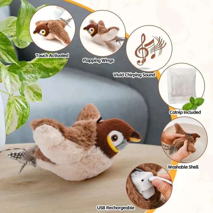 Little bird chirping simulation toy, cat hunting play, self fun